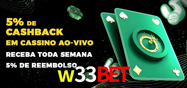 Promoções do cassino ao Vivo w33bet